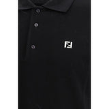 Fendi Black Cotton Polo Shirt