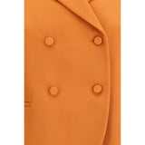 Fendi Orange Fleece Wool Blazer