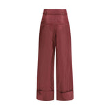 Fendi Bordeaux Silk Dress Pants