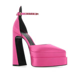 Versace Multicolor Satin Platform Pumps