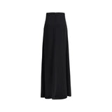 Valentino Black Silk Long Skirt