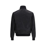 Prada Black Fleece Wool Shell Jacket