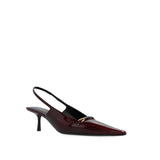 Saint Laurent Burgundy Calfskin Mid Heel Pumps