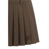 Miu Miu Brown Cotton Mini Skirt