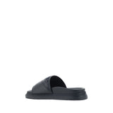 Fendi Gray Fabric Flat Sandals