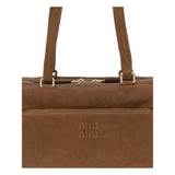 Miu Miu Brown Calf Leather Bos Taurus Shoulder Bag