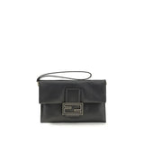 Fendi Black Calf Leather Bos Taurus Clutch Bag