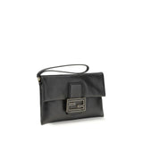 Fendi Black Calf Leather Bos Taurus Clutch Bag