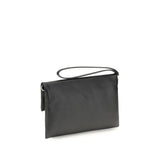 Fendi Black Calf Leather Bos Taurus Clutch Bag