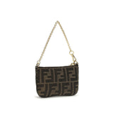Fendi Brown Fabric Shoulder Bag