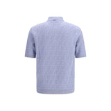 Fendi Blue Cotton Polo Shirt