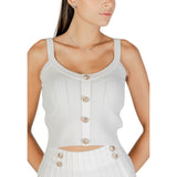 Guess Cream Viscose Tank Tops