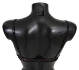 Roberto Cavalli Black Leopard Nylon Push Up Bra Underwear