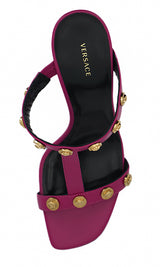 Versace Purple Calf Leather High Heel Sandals