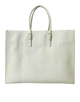 Balenciaga White Yellow Exotic Skin Leather Shopping Tote PAPIER Bag