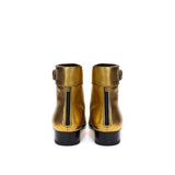 Saint Laurent Gold Leather Ankle Boots