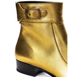Saint Laurent Gold Leather Ankle Boots