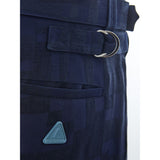 Emporio Armani Blue Linen Casual Pants