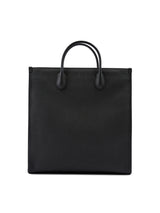 Gucci Black Leather Logo Medium Tote Bag