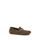 Fendi Brown Calf Leather Bos Taurus Slip-On Loafers