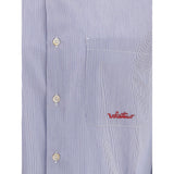 Valentino Blue Cotton Pattern Shirt