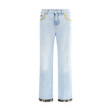 Valentino Blue Cotton Straight-Leg Jeans