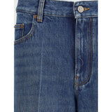 Valentino Blue Cotton Straight-Leg Jeans