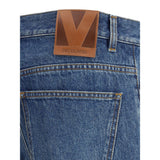 Valentino Blue Cotton Straight-Leg Jeans