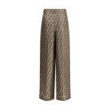 Fendi Brown Silk Casual Pants