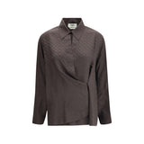 Fendi Brown Silk Dress Shirt
