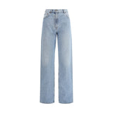 Valentino Blue Cotton High-Waisted Jean