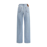 Valentino Blue Cotton High-Waisted Jean